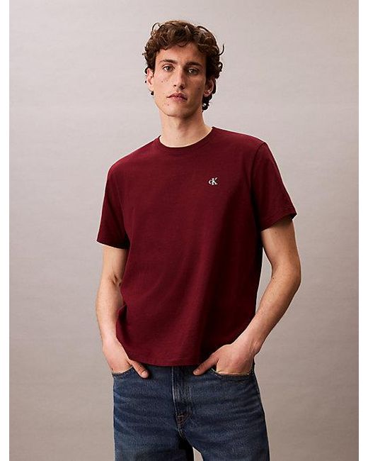 Calvin Klein Monogramm-T-Shirt in Red für Herren