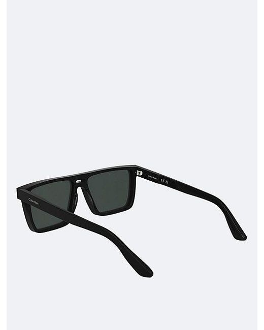 Calvin Klein Black Modified Rectangle Sunglasses for men