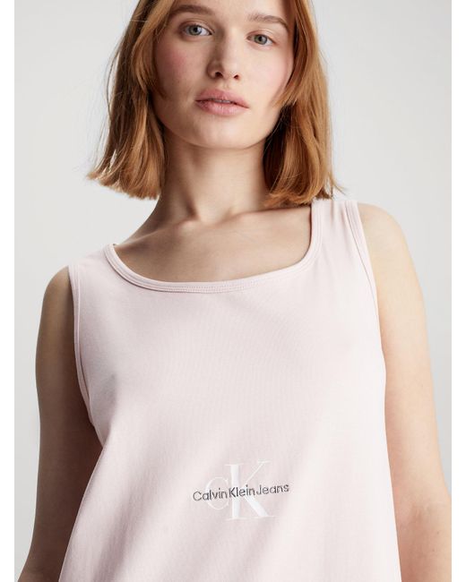 Calvin Klein Natural Cotton Jersey Maxi Tank Dress