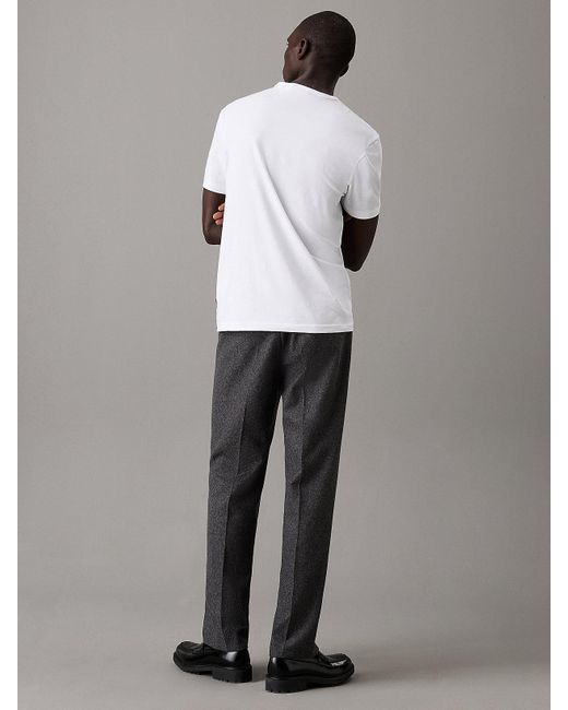 Pantalon Droit En Laine Melton Calvin Klein pour homme en coloris Multicolor