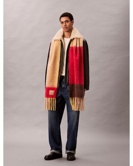 Calvin Klein Soft Warm Checkered Scarf for men