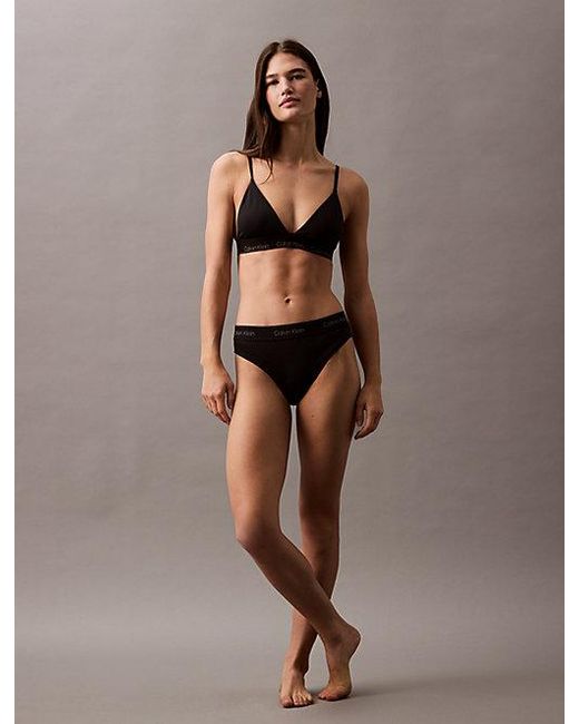 Calvin Klein Brown Bikini Bottoms Modern Logo