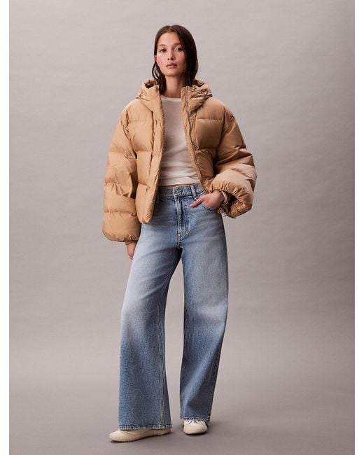 Calvin Klein Brown Short Goose Down Jacket