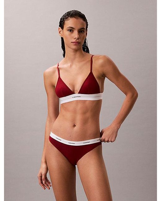 Calvin Klein Brown Bikini Briefs Cotton Stretch Rib