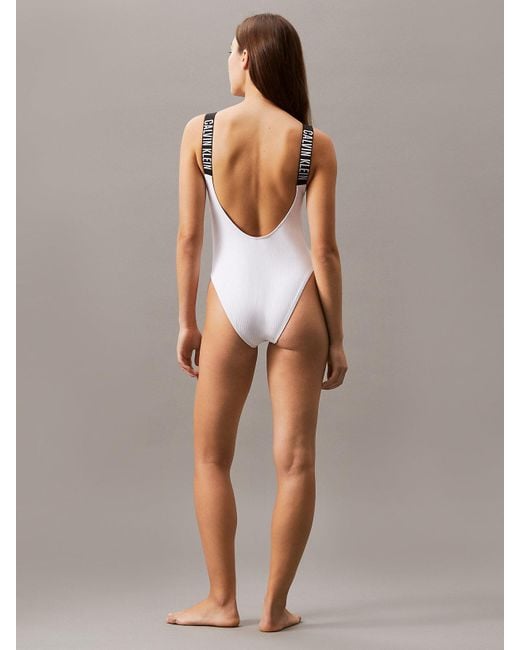 Maillot De Bain Échancré Dans Le Dos Calvin Klein en coloris White