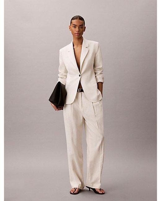 Calvin Klein Natural Linen Blend Blazer