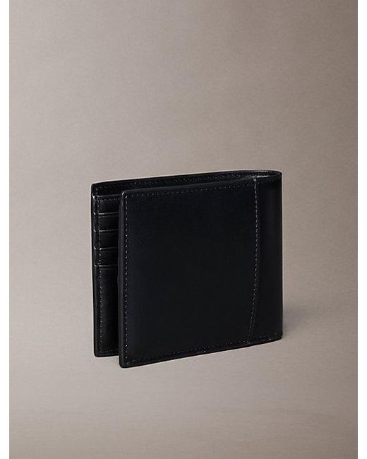 Calvin Klein Black Leather Rfid Slimfold Wallet for men