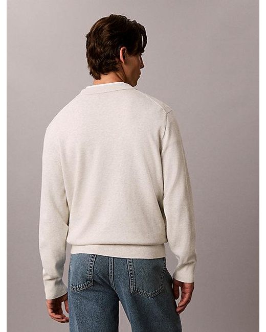 Calvin Klein Natural Jeans Relaxed Cotton Monologo Graphic Jumper for men