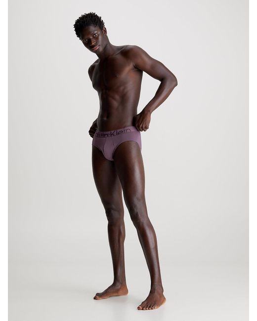 Calvin Klein Purple Briefs - Embossed Icon for men