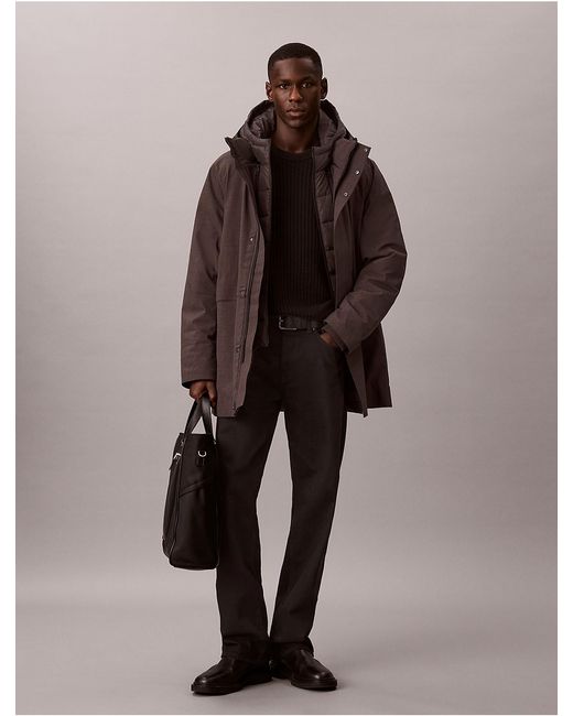 Calvin Klein Brown Heathered Puffer Jacket for men