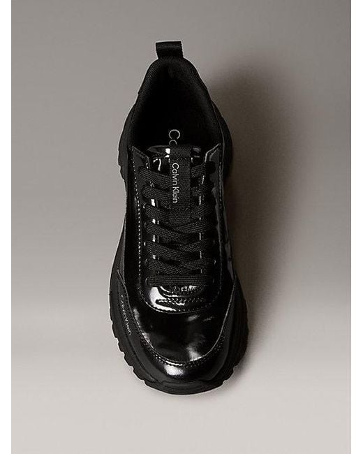 Calvin Klein Black Jeans Trailblazer Shine Runner Trainers