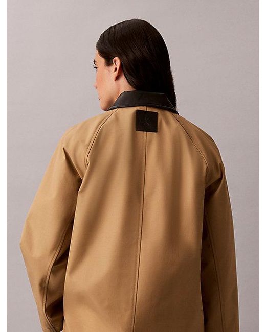 Calvin Klein Brown Jeans Cotton Blend Twill Utility Jacket