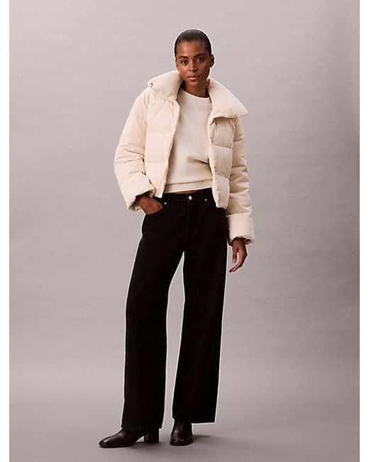 Calvin Klein Natural Jeans Corduroy Down Puffer Jacket