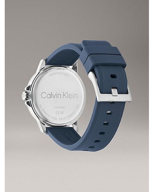Calvin Klein Blue Bold Dial Silicone Strap Watch for men