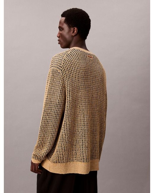 Cardigan En Lin À Points Ouverts Calvin Klein pour homme en coloris Natural