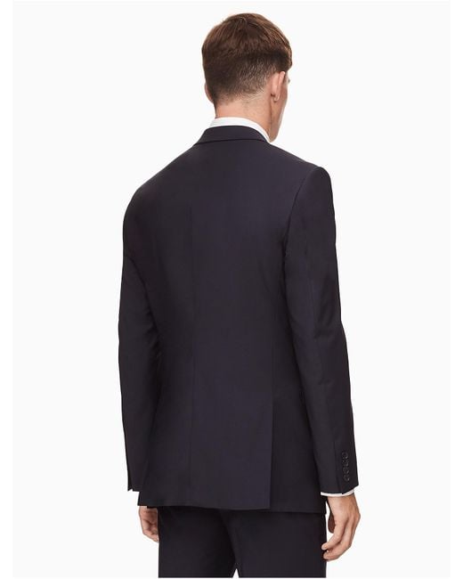 Calvin Klein Wool Slim Fit Navy Suit Jacket in Blue for Men Lyst