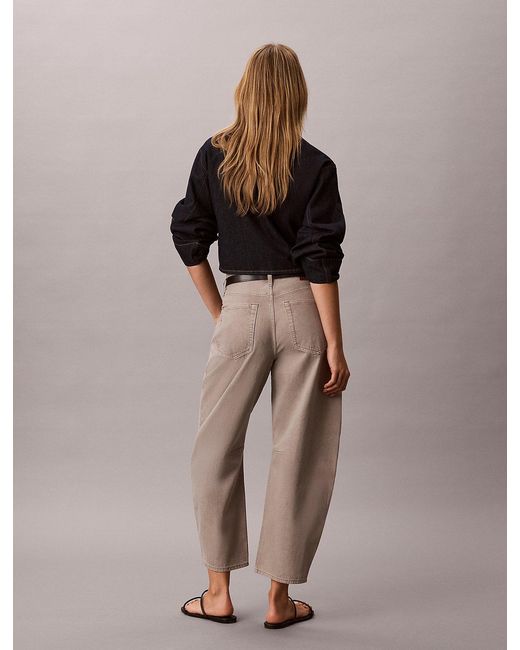 Calvin Klein Brown Cropped Barrel Jeans