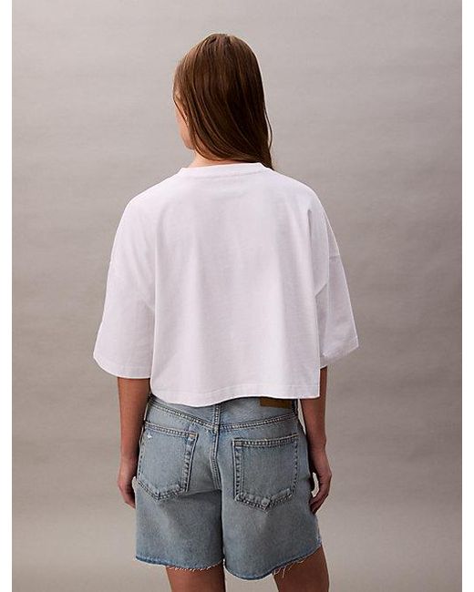 Calvin Klein Jersey Bijgesneden Boxy T-Shirt in het White