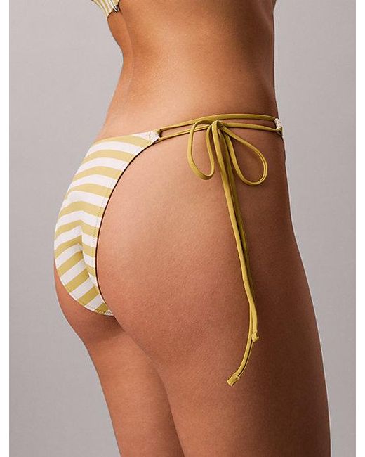 Calvin Klein Natural Tie Side Bikini Bottoms Ck Monogram