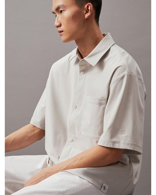 Calvin Klein White Relaxed Jersey Short Sleeve Shirt for men