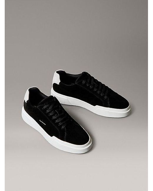 Calvin Klein Gray Jeans Suede Durable Traction Chunky Trainers for men
