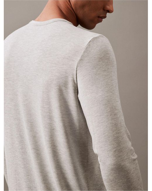 Calvin Klein Gray Ultra Soft Modern Lounge Henley T-shirt for men