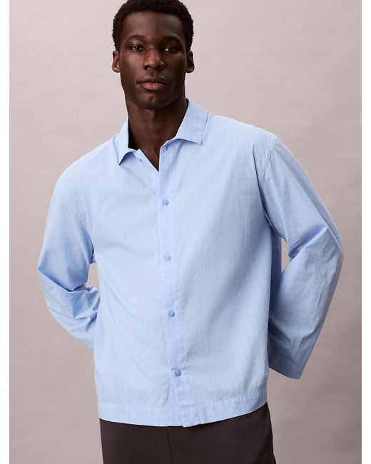 Haut De Pyjama En Popeline De Coton Calvin Klein pour homme en coloris Blue