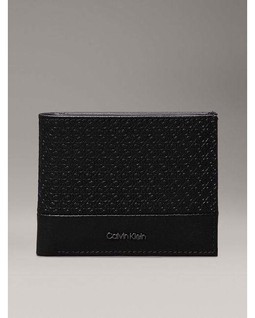 Calvin Klein Logo Leather Rfid Billfold Wallet in Black for Men Lyst UK