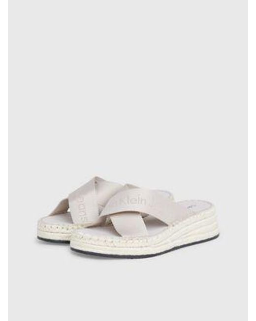 Sandalias de cuña tipo alpargatas Calvin Klein de color White