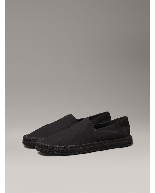 Calvin Klein Gray Canvas Espadrilles for men
