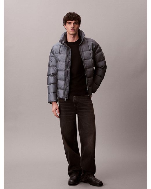 Calvin Klein Multicolor Ripstop Mock Neck Puffer Jacket for men