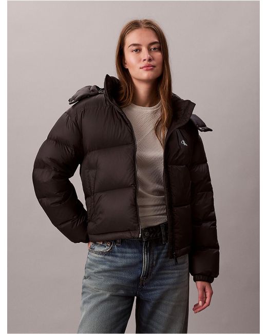 Calvin Klein Brown Calvin Klein Midweight Down Puffer Jacket