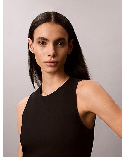 Calvin Klein Black Flared Midi Dress