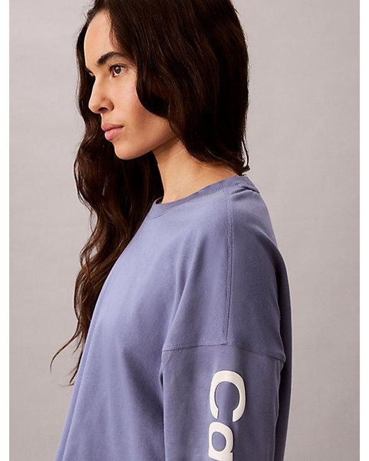 Calvin Klein Purple Sport Cropped Boxy T-Shirt