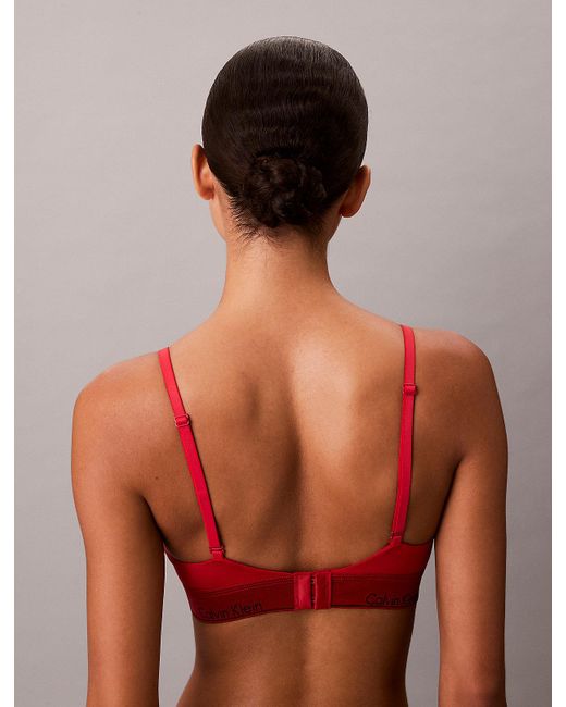 Calvin Klein Red Lightly Lined Triangle Bralette