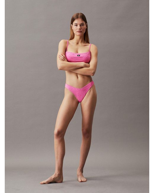 Bas de bikini - CK Monogram Texture Calvin Klein en coloris Pink