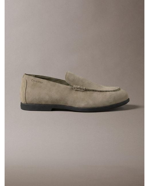 Calvin Klein Gray Suede Hybrid Loafers for men