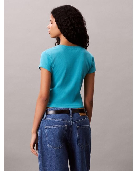 Calvin Klein Blue Cropped Windbreaker