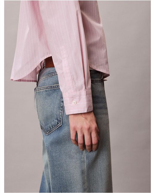 Calvin Klein Pink Calvin Klein Cotton Poplin Boxy Button-Down Shirt