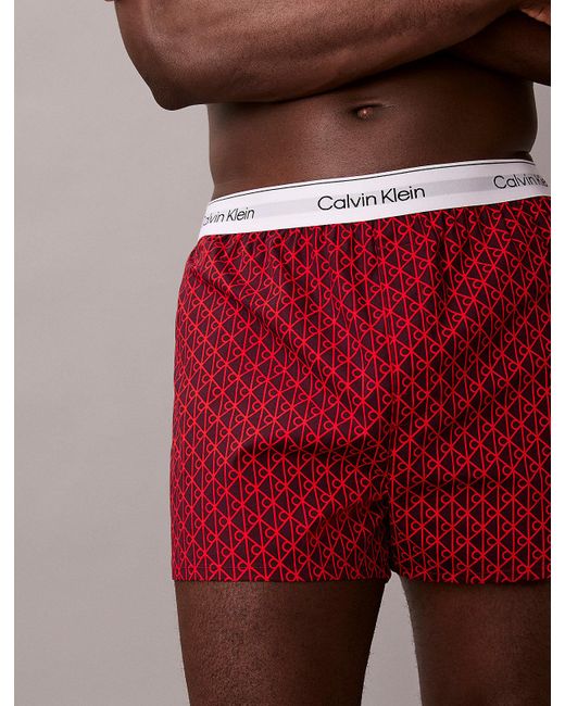 Calvin Klein Red 3 Pack Slim Boxers for men