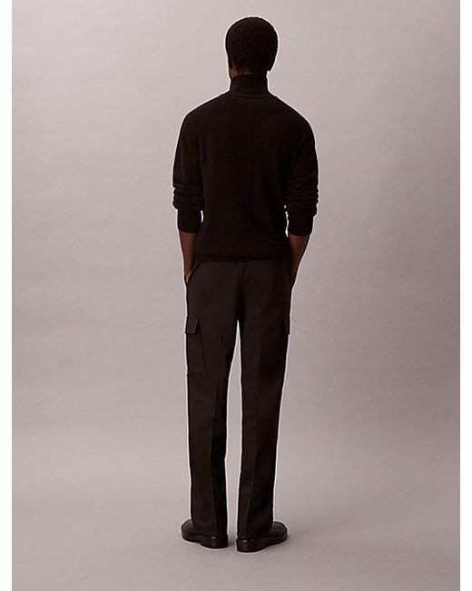 Calvin Klein Brown Straight Bengaline Cargo Pants for men