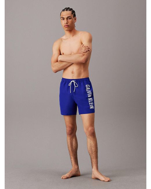 Calvin Klein Blue Medium Drawstring Swim Shorts - Intense Power for men