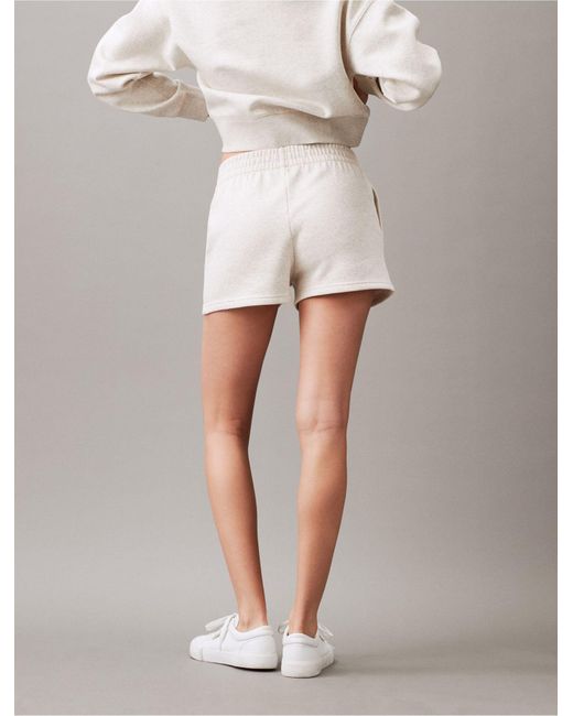 Calvin Klein Gray Archive Logo Fleece Shorts