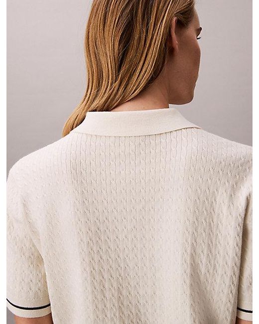 Calvin Klein Multicolor Jeans Cable Knit Short Sleeve Jumper