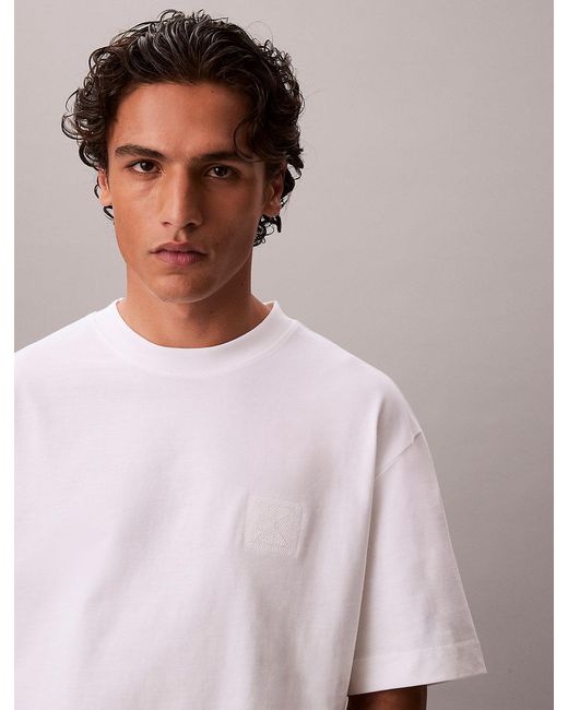 Calvin Klein Gray Relaxed Emblem Badge T-Shirt for men