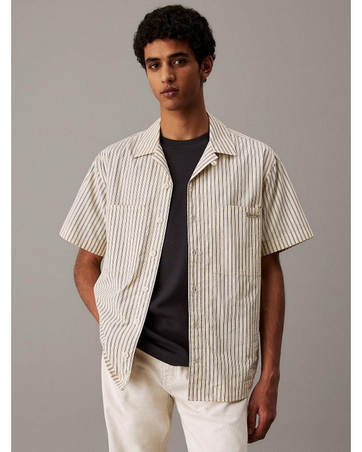 Camicia A Manica Corta di Calvin Klein in Brown da Uomo