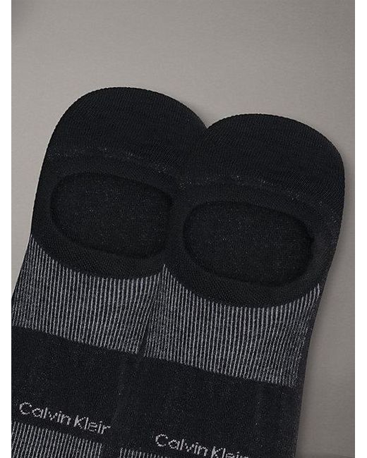 Calvin Klein Black 2 Pack Moisture-Wicking Invisible Socks for men