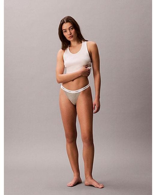 Calvin Klein White 3 Pack String Thongs