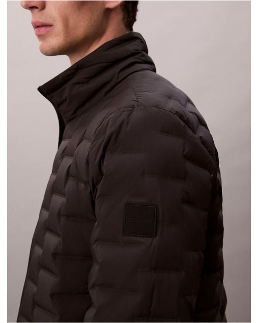 Calvin Klein Black Packable Lightweight Quilted Goose Down Puffer Jacket for men