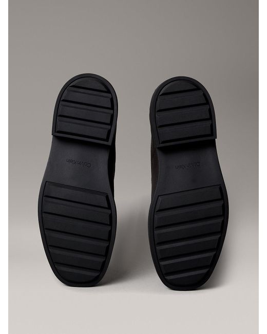 Calvin Klein Black Leather Airfit Lugged Desert Boots for men